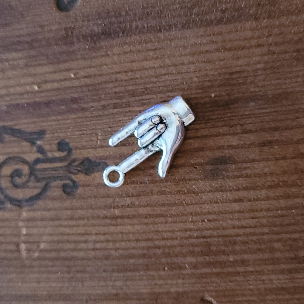 Silver Plated I Love You charm